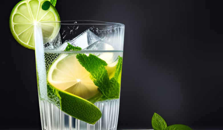 Der Mojito, ein klarer Cocktail und ein beliebter Klassiker mit Rum, Limetten und Minze