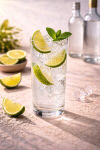 Ein klassiker unter den Cocktails - Wodka mit frischem Zitronensaft und prickelndem Wasser
